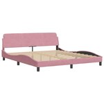 VidaXL Cadre de lit sans matelas rose 180x200 cm velours