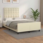 vidaXL Cadre de lit sans matelas crème 120x190 cm similicuir