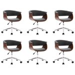 vidaXL Chaises pivotantes à manger lot de 6 gris tissu