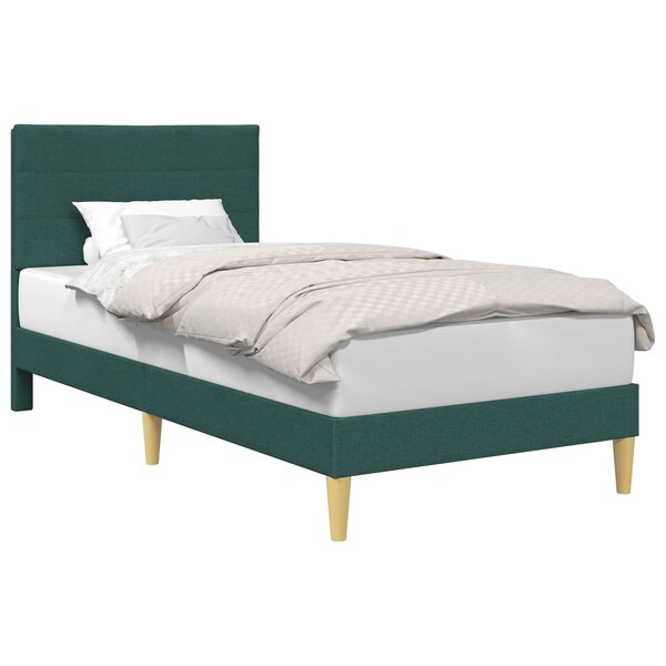 vidaXL Cadre de lit avec tête de lit Vert foncé 80 x 200 cm Tissu