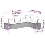 vidaXL Ensemble de canapé de jardin 5 Pièces Beige  Gris clair