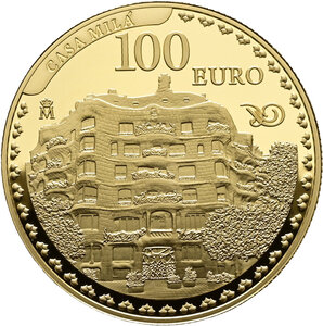 Pièce de monnaie en Or 100 Euro g 6.75 Millésime 2026 Antoni Gaudi CASA MILA (PRÉCOMMANDE)