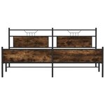 vidaXL Cadre de lit en métal sans matelas chêne fumé 200x200 cm