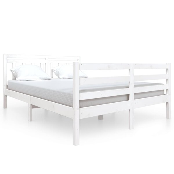 vidaXL Cadre de lit sans matelas blanc bois massif 140x190 cm