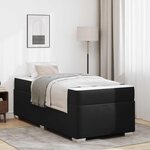 vidaXL Cadre de lit avec matelas Noir 100 x 200 cm tissu