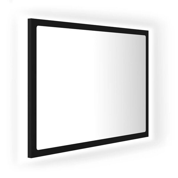 vidaXL Miroir à LED de salle de bain Noir 60x8 5x37 cm Acrylique