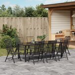 vidaXL Set de salle à manger de jardin 9 pièces en acier anthracite