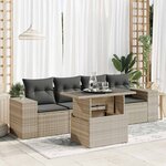 vidaXL Salon de jardin 5 Pièces avec coussins gris clair résine tressée