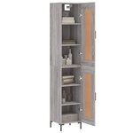 vidaXL Buffet haut Sonoma gris 34 5x34x180 cm Bois d'ingénierie