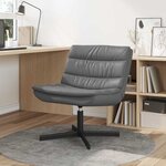 vidaXL Chaise pivotante Gris 63 x 75 x 76 cm Faux cuir