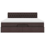 VidaXL Cadre de lit ottoman avec matelas marron foncé 160x200 cm tissu