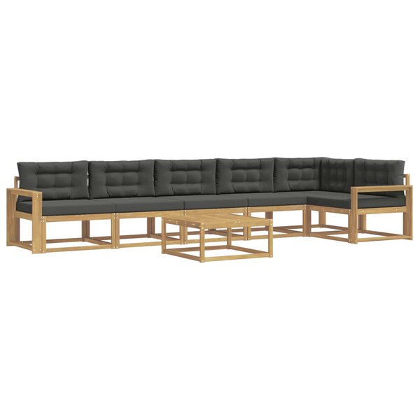 vidaXL Ensemble de canapés d'extérieur 7 pc Blanc et anthracite
