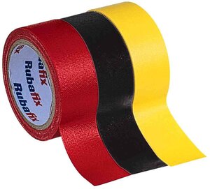 Ruban toilé 1000 plastifié 19mm x 3 m noir rubafix