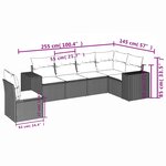vidaXL Salon de jardin avec coussins 6 Pièces beige résine tressée