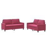 vidaXL Ensemble de canapés 2 Pièces avec coussins Rouge bordeaux Velours
