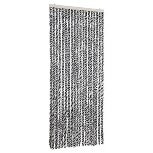 vidaXL Rideau anti-mouches gris et noir et blanc 56x200 cm chenille
