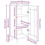 vidaXL Buffet Chêne noir 34 x 34 5 x 90 cm Bois d'ingénierie