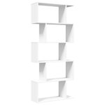vidaXL Bibliothèque séparateur de pièce à 5 niveaux Blanc 70 x 24 x 161 cm Bois d'ingénierie
