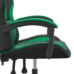 vidaXL Chaise de jeu Noir et vert Similicuir
