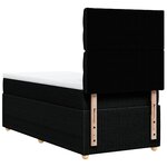 vidaXL Sommier à lattes de lit avec matelas Noir 100x200 cm Tissu