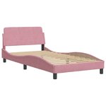 vidaXL Lit avec matelas Hanko rose 100x200 cm velours