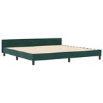 vidaXL Lit à ressorts avec tête de lit Vert foncé 200 x 200 cm Velours