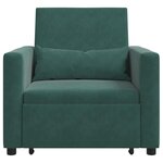 vidaXL Canapé Lit Simple Vert foncé 90 x 165 x 87 cm Velours