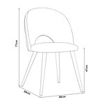 Lot de 2 chaises de salle à manger salon design moderne cuisine 77 x 50 x 55 cm beige 03_0009626