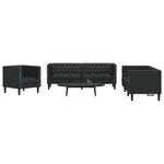 vidaXL Canapé de salon 3 Pièces Noir 194 x 74 5 x 70 5 cm Simili cuir