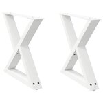 vidaXL Pieds de table basse 2 pièces Blanc 50 x (42-43 3) cm Acier