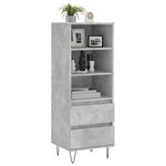 vidaXL Buffet haut Gris béton 40x36x110 cm Bois d'ingénierie