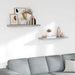 vidaXL Étagères murales flottantes 2 Pièces gris béton 80x23 5x3 8 cm MDF