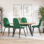 vidaXL Chaises à manger lot de 4 Vert foncé Velours