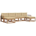 vidaXL Ensemble de canapés d'extérieur 6 pc Naturel et Beige