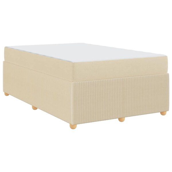 vidaXL Cadre de lit avec matelas avec matelas Crème 120 x 190 cm tissu