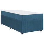 vidaXL Cadre de lit avec matelas avec matelas Bleu 90 x 190 cm Velours