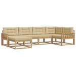 vidaXL Ensemble de canapés d'extérieur 5 pc Blanc et Beige Polyester