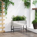 vidaXL Bac de jardin surélevé Argent 60 x 26 x 45 cm Acier inoxydable