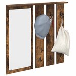 vidaXL Porte-manteau mural avec étagère Chêne fumé 84 x 10 x 80 cm