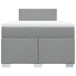 vidaXL Sommier à lattes de lit avec matelas Gris clair 120x200cm Tissu