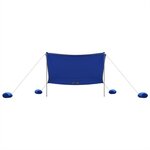 vidaXL Auvent de plage avec ancres de sable bleu 304x300 cm
