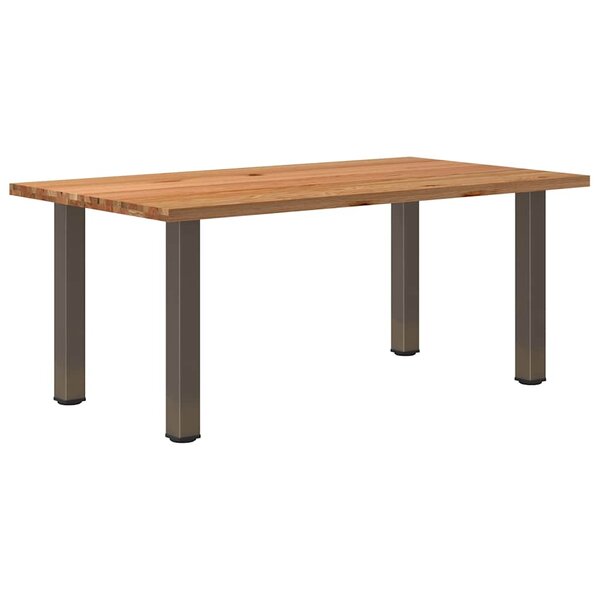 vidaXL Table à manger marron clair bois de chêne massif rectangulaire