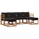 vidaXL Ensemble de canapés d'extérieur 6 pc Naturel et Noir