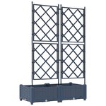 vidaXL Jardinière de jardin avec treillis 2 Pièces Grise 80x40x125.5 cm