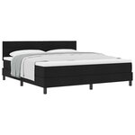 vidaXL Lit à ressorts avec tête de lit Noir 180 x 200 cm tissu