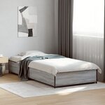 vidaXL Cadre de lit sans matelas sonoma gris 90x190 cm