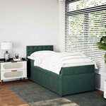 vidaXL Sommier à lattes de lit avec matelas Vert foncé 90x200 cm