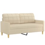vidaXL Ensemble de canapés 3 Pièces avec coussins crème tissu