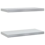 vidaXL Étagères murales 2 Pièces 50x23 5x3 cm argenté acier inoxydable