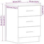 vidaXL Tables de chevet 2 Pièces Blanc 38x35x56 cm Bois d'ingénierie